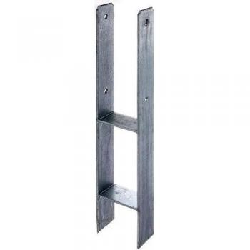 Base para Poste H de Acero Galvanizado, 101x300x600mm, para Incrustar en Hormigón