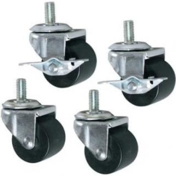 Middle Atlantic Black Rack Casters - Mobile Server Cabinet Accessories