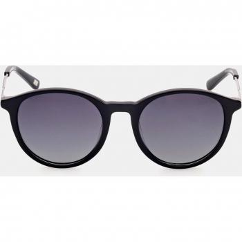 Skechers Round Black Acetate Polarized Sunglasses for Women