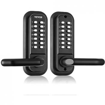 Cerradura de Puerta Mecánica Sin Llave con Teclado de 14 Dígitos, Doble Cara, Integrada para Puertas de 35 a 65 mm, Aleación de Zinc, Fácil Instalación