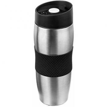 Taza aislante de doble pared - D 7 x H 20 cm - Acero inoxidable - Negra