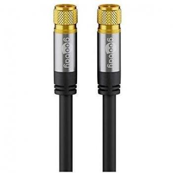 Goobay 706663m cable con conector f de satelite para dvbs receptor 75ohm kabelinternet modem router negro