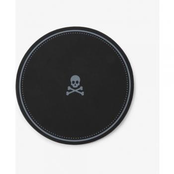 Set de 4 posavasos de cuero marrón con logo Scalpers Home