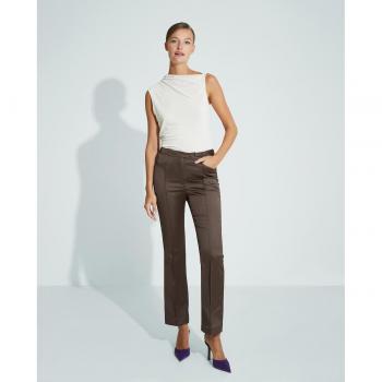 Pantalón de mujer recto satinado con nervio central