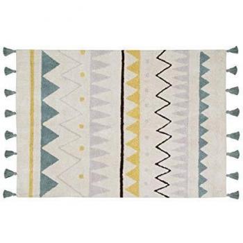 Lorena Canals Alfombra Rectangular Natural Amarillo Azul Vintage Gris Oscuro
