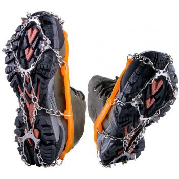 WEYN 8 Dientes Crampones Acero Inoxidable Tacos de Tracción Antideslizante Garras Cadena para Caminar Correr Escalar sobre Nieve o Hielo M