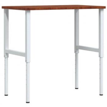 Banco de trabajo rectangular de madera maciza 100x60x(71,5-98) cm