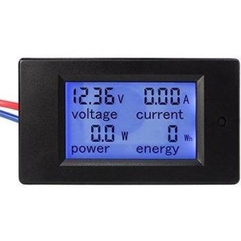 uniquegoods DC6.5-100V 4 en 1 Pantalla LCD digital medidor de energía de corriente de alimentación de voltaje del multímetro del amperímetro del voltímetro con derivación de corriente