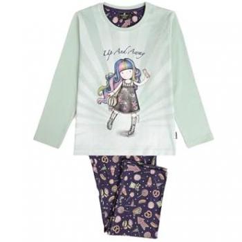 Pijama Largo de Punto Verde Agua Gorjuss para Niña - Santoro