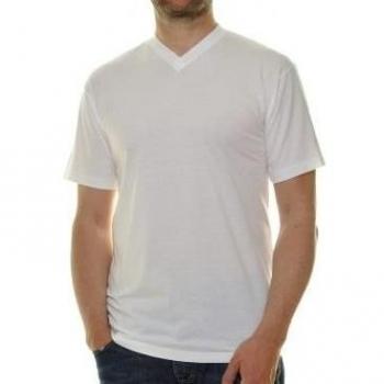 Ragman Pack doble para hombre – 2 camisetas con cuello en V Blanco XXXXXXL