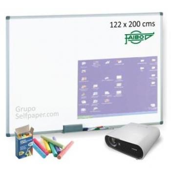 Pizarra Blanca Multifuncional Ultra Mate 122x200 para Tizas y Proyecciones