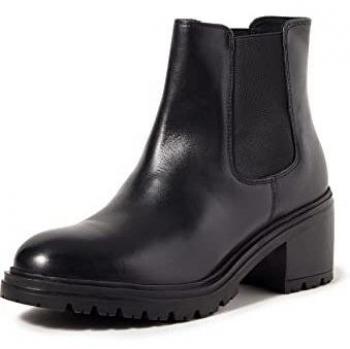 Geox Women's D Damiana Black Chelsea Ankle Boots with Block Heel