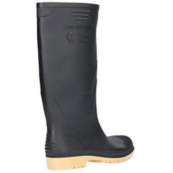 Dikamar Black Plain Rubber Wellington Boots for Men - UK Size 12