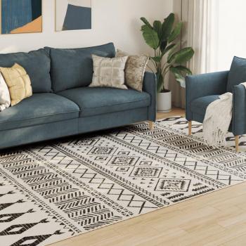 Alfombra interior exterior antideslizante pelo corto 190x300 cm Color Hoja, Geométrico, Borde - Alfombra de Piso para Sala de Estar Dormitorio Habitación Salón