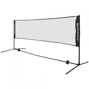 Red de badminton plegable ajustable, negra, 4 m, portátil para jardín y exteriores