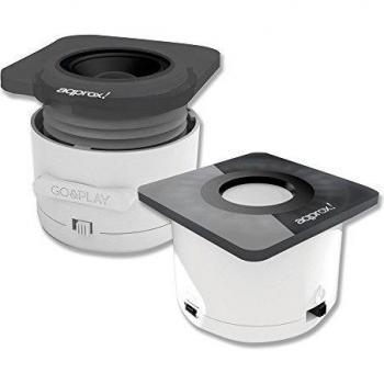 Approx Go&Play - Altavoz portátil de 3W, Blanco y negro