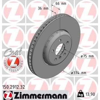 Disco de freno ZIMMERMANN 150.2912.32