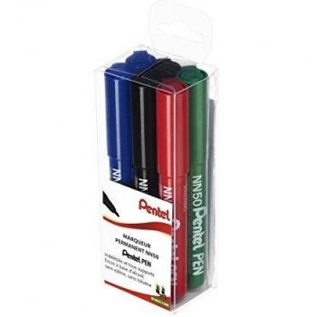 Marcador Permanente Pentel NN50 Punta de Bala 5 mm - Paquete de 6 Colores Surtidos