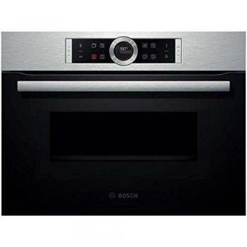 Bosch Serie 8 - Horno Compacto Multifunción con Microondas CMG633BS1, 45L, Negro/Inoxidable