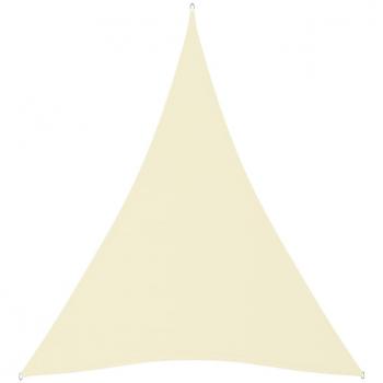 Toldo de vela triangular en tela Oxford crema 5x7x7 m