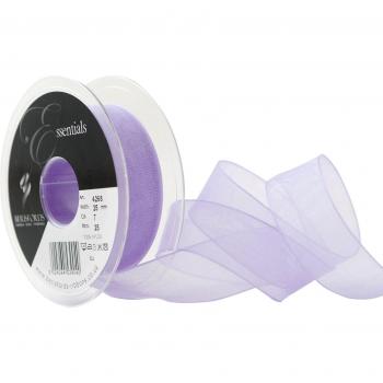 Cinta de tela supertransparente Berisfords de 25 mm, color lila helio