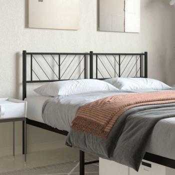 Cabecero de metal negro 120 cm con diseño moderno, estructura metálica resistente, acabado en pintura negra mate, dimensiones de 120 cm de ancho, fácil instalación y compatible con colchones de tamaño estándar