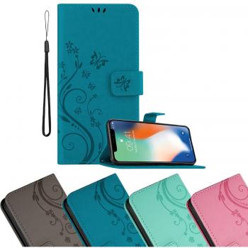 Funda Libro para Apple iPhone XR en AZUL FLORAL
