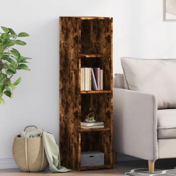 Aparador alto de madera de ingeniería roble ahumado 30x41x124 cm Marrón