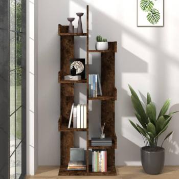 Estantería de madera de ingeniería 48x25,5x140 cm en colores Blanco, Negro y Roble Sonoma - Mueble Almacenaje para Oficina, Estudio, Sala de Estar y Dormitorio, Librería/Mueble de