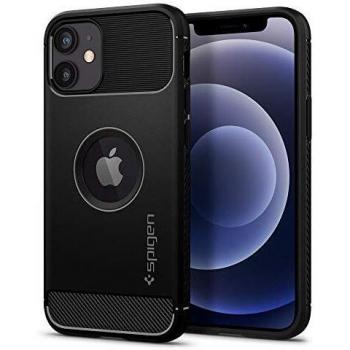 Spigen Rugged Armor Case for iPhone 12 Mini - Matte Black, TPU Protection