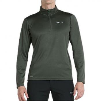 Camiseta de Montaña Manga Larga +8000 Erro Militar para Hombre Verde Oscuro