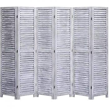 vidaXL Partición de 6 Paneles Gris 210 x 165 cm Madera