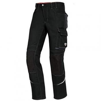 Pantalón de trabajo BP® 1803, Talla 48, negro, con reflejos y bolsillos para rodilleras