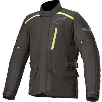 Chaqueta Alpinestars Gravity Drystar Negra y Amarillo Fluorescente, Alta Visibilidad