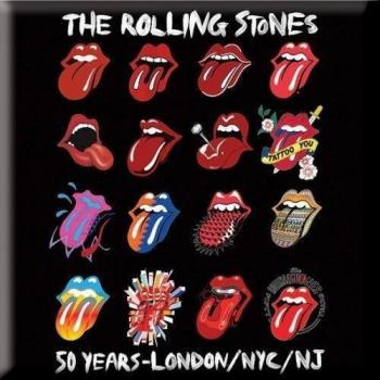Imán para nevera Rolling Stones con logotipo de evolución One Size blanco/negro