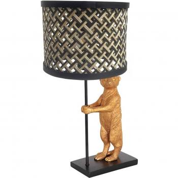 Lámpara de mesa Animaux 3711ZW, mimbre negro/natural