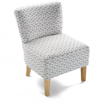 Versa 19500952 Sillon Cubes, 70x57x52cm,Poliéster y madera, Blanco y gris,Butaca