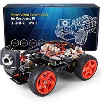 SUNFOUNDER Raspberry Pi Smart Video Car Kit V2.0 Block Based Graphical Visual Programming Language Remote Control by UI on Windows Mac and Web Browser Electronic Toy with Detail Manual