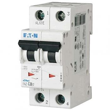 Eaton Miniature Circuit Breaker 2-Pole B Curve 6A, DIN Rail Mount, 10kA Breaking Capacity