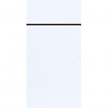 Duni 157466 - Set de Servilletas y Cubiertos Duniletto Slim, Blanco, 40 x 33 cm (65 Unidades)