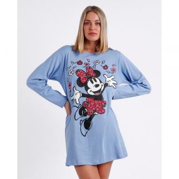 Camisón Disney para Mujer de Manga Larga con Diseño de Minnie Grow en Color Azul