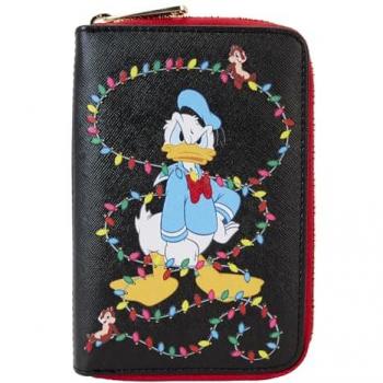 Cartera con Cremallera Alrededor de Donald y Amigos Decorada con Luces Navideñas - Disney Loungefly