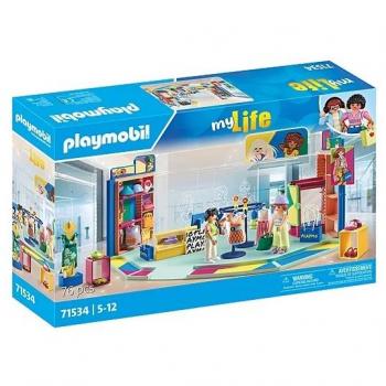 PLAYMOBIL myLife 71534 Tienda de moda, emocionante experiencia de compra en la tienda de moda, incluye caja registradora, vitrina y muchos artículos de ropa, juguetes para niños a partir de 5 años