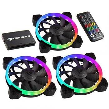 Cougar - Kit de refrigeración HPB RGB con 3 Ventiladores + Caja Core LED + Mando a Distancia