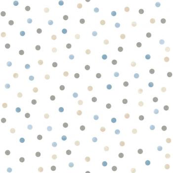 Papel pintado Mondo baby Confetti Dots Noordwand, diseño de puntos coloridos en azul y rosa, ideal para decoración infantil