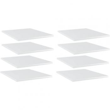 vidaXL Bookshelf Boards 8 pcs High Gloss White 40x50x1.5 cm Engineered Wood