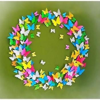 ElecMotive 60 Piezas 3D Pegatinas de Mariposa Pegatinas de Pared Etiquetas Engomadas Multicolores Mariposas Decoración de La Pared Para Casa Habitación