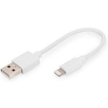 Cable de Datos y Carga USB-A a Lightning MFI, 0.15m, Blanco