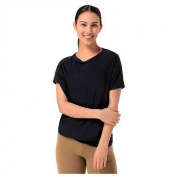 Super.natural Women's Loose Fit Black Yoga T-Shirt Short Sleeve S