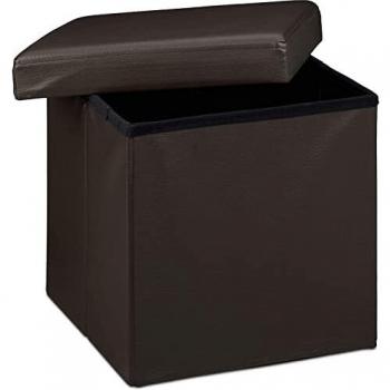 GREATOOL Puff Taburete 31x31x31cm, para Almacenaje Plegable Carga máxima de 140 kg, Otomano Asiento